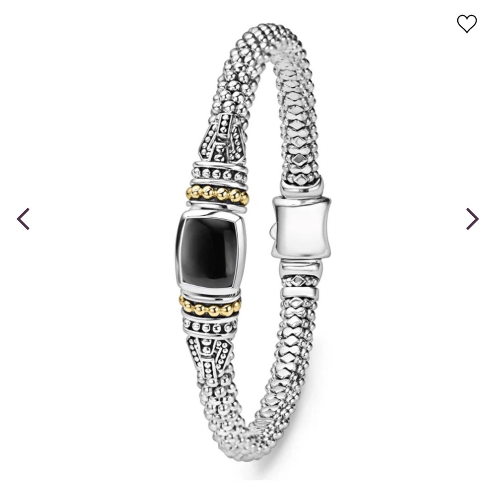 Lagos onix , gold , sterling silver bracelet